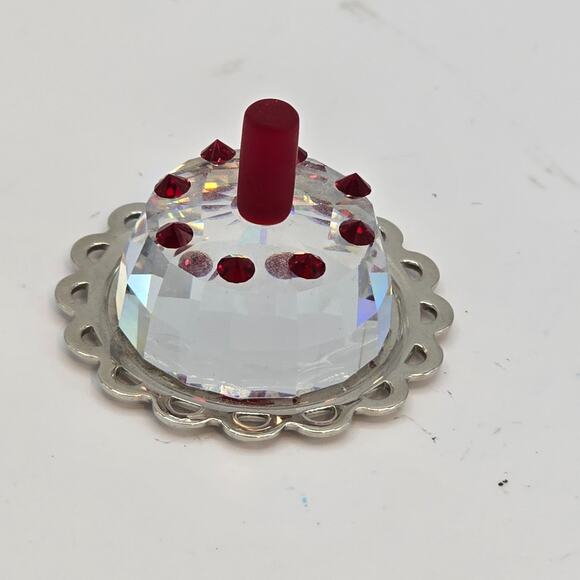 Swarovski Crystal Birthday Cake Rhodium Tray No Box Missing Flame 296555 - Picture 4 of 7